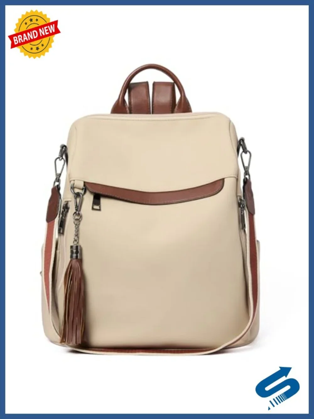 PU Leather Anti Theft Travel Backpack Purse with Tassel